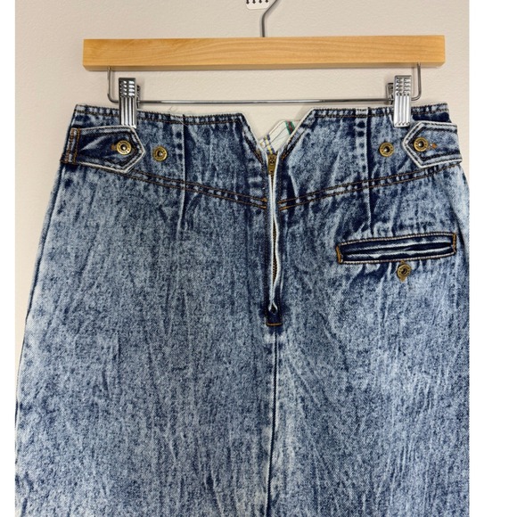 Bonjour Vintage Blue Stonewashed Denim Maxi Skirt Sz 10 - Picture 3 of 8